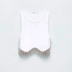 Zara cropped top with rhinestones 💎